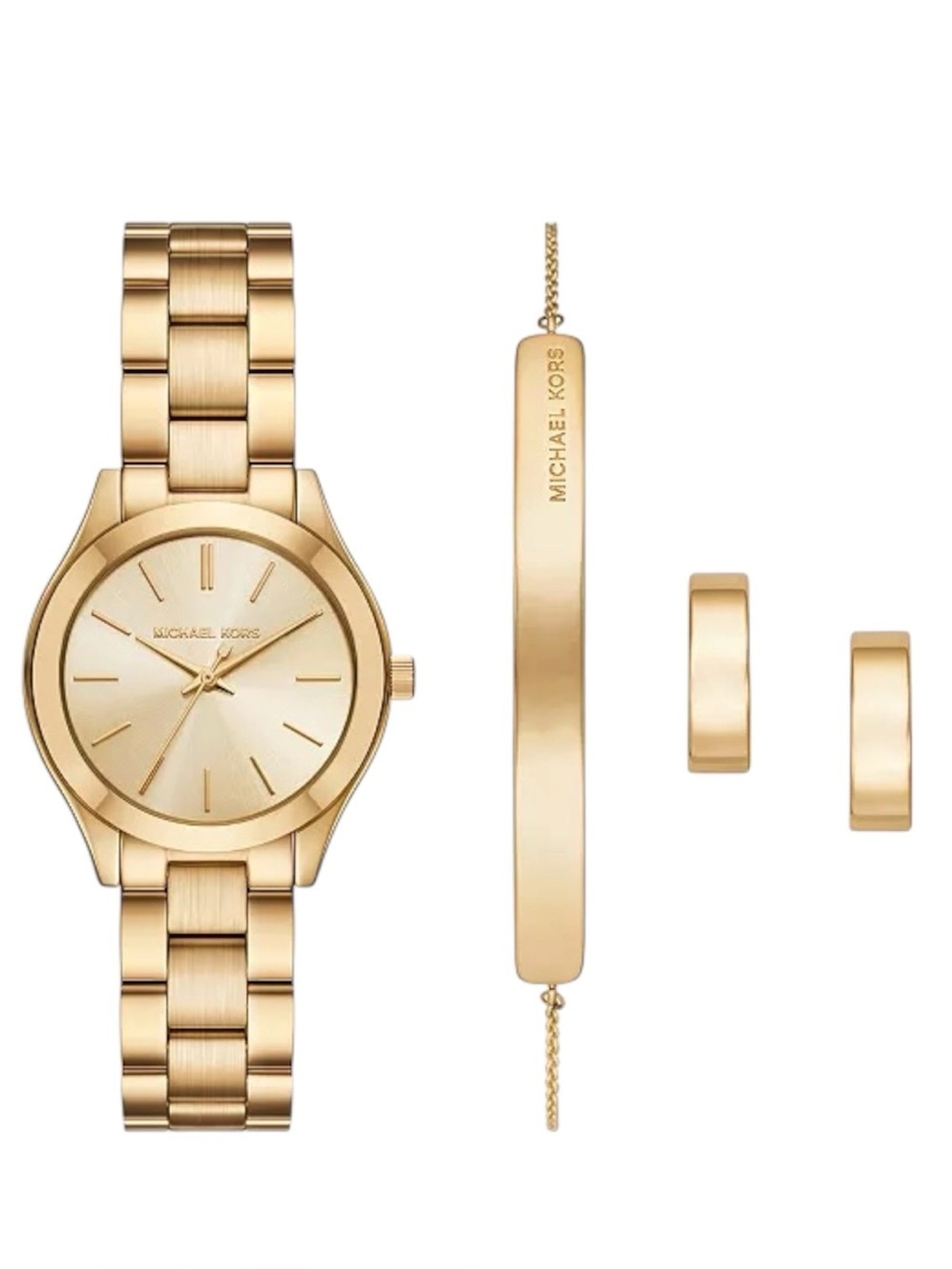 Michael Kors Women's Slim RunwayThree-Hand Gold-Tone Stainless Steel Watch